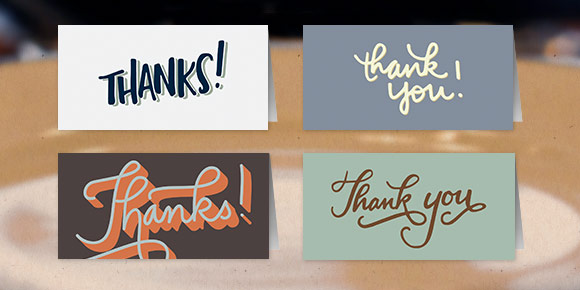Freebie 4 Hand Lettered Mini Thank You Cards Every Tuesday