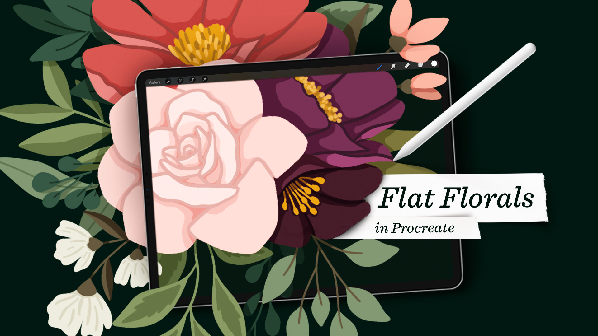 Flat florals in procreate course image