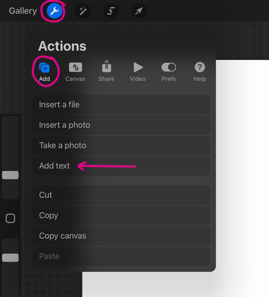 How to add text in Procreate
