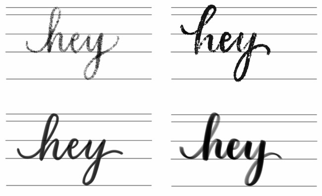 examples of altering the lettering tool to influence style
