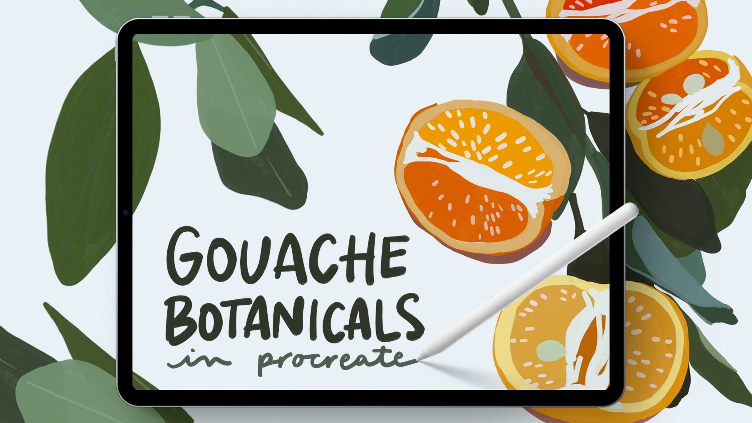 Gouache botanicals in procreate course image