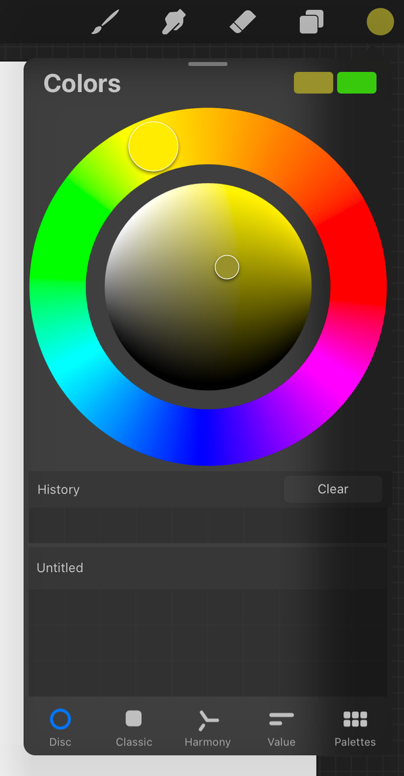 disc color panel view