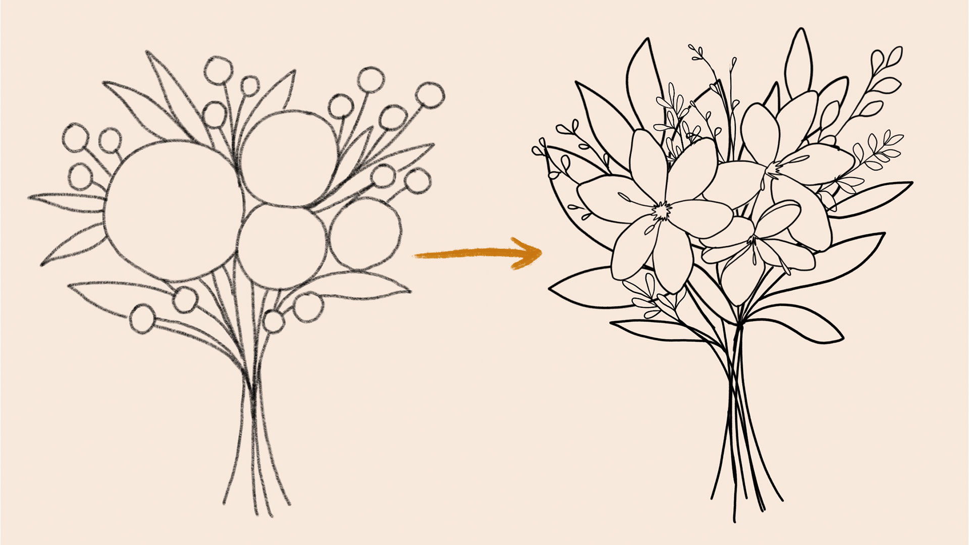 How To Draw A Flower Bouquet Best Flower Site