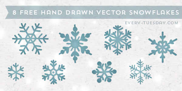 8 free vector snowflakes
