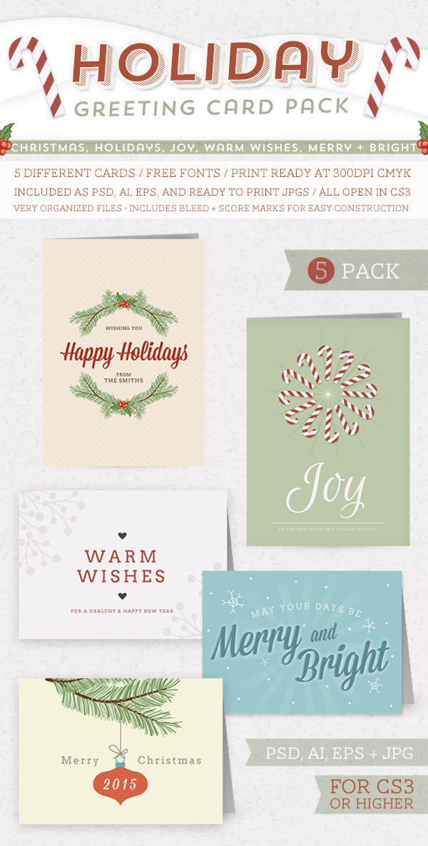 holiday greeting card pack