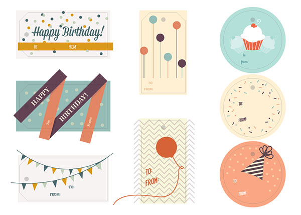 birthday gift tags with bleed