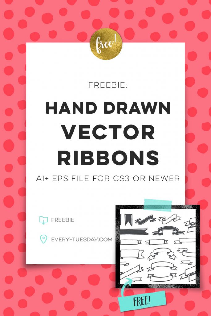 freebie: hand drawn vector ribbons