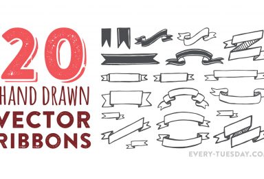free hand drawn vector ribbons