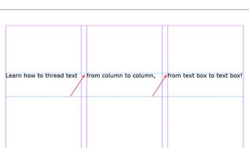 how to thread text in adobe indesign