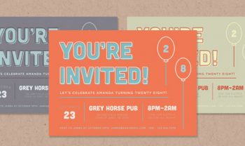 retro type invitation tutorial