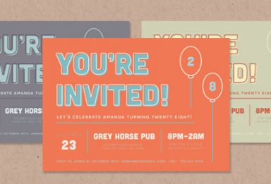 retro type invitation tutorial