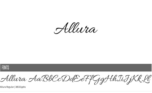 Allura free font