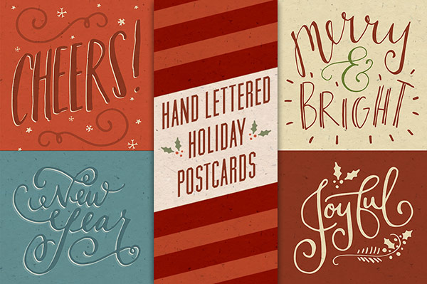 hand-lettered-holiday-postcards