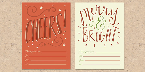 hand lettered holiday template