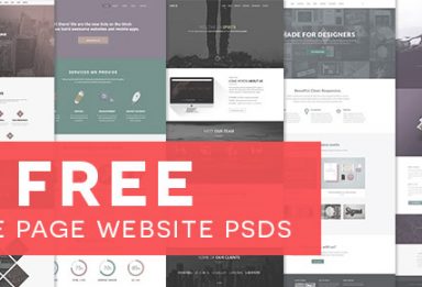 5 free one page website psds preview image