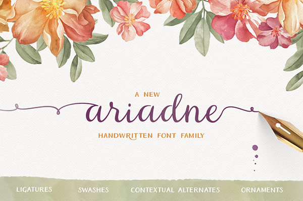 Ariadne script font preview