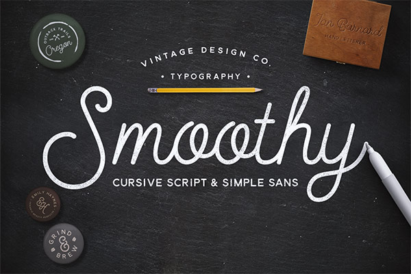 Smoothly script font preview