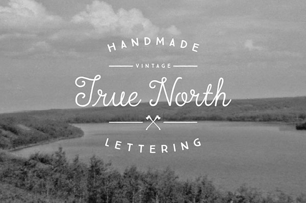 True North script font preview
