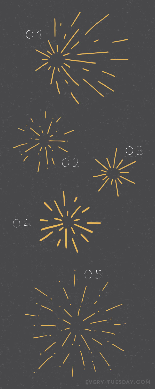 hand drawn vector bursts preview