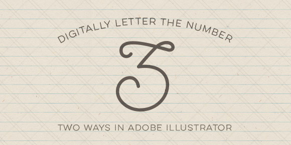 digitally letter the number 3 two ways