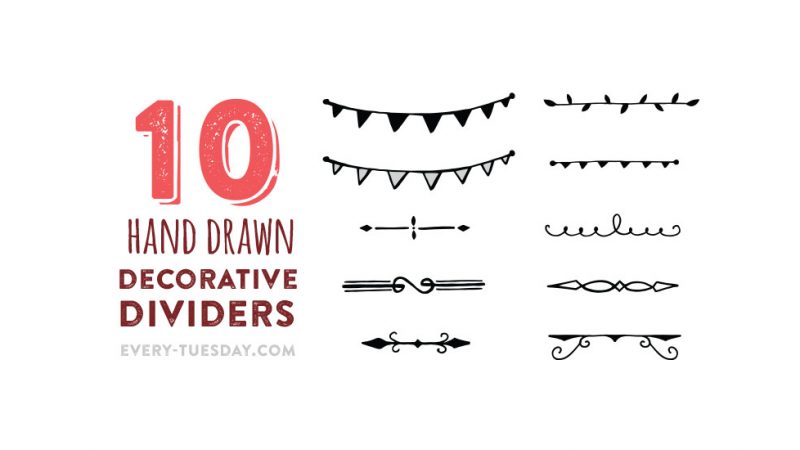 freebie 10 hand drawn decorative dividers