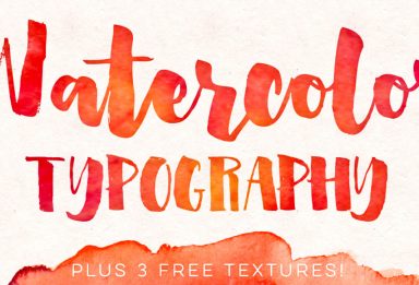 how to add watercolor textures to typography