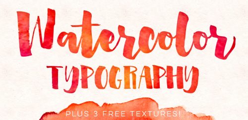how to add watercolor textures to typography