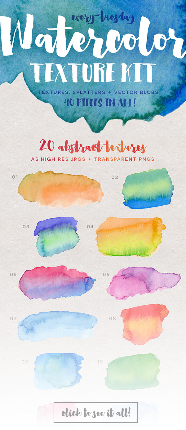 watercolor texture kit preview