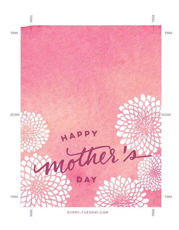 free printable hand lettered mother's day card