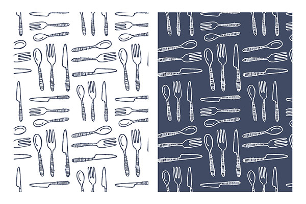cutlery hand drawn pattern