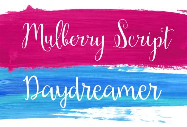 mulberry script, daydreamer text drive preview