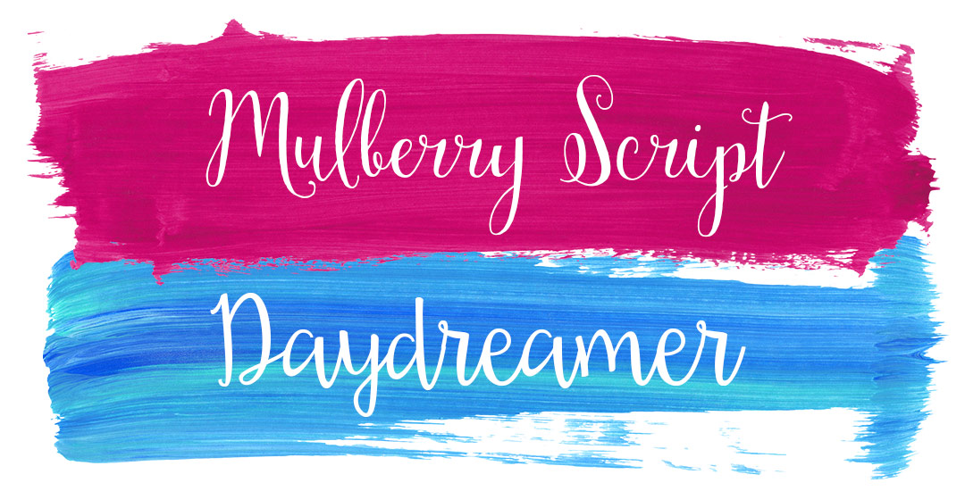 mulberry script, daydreamer text drive preview