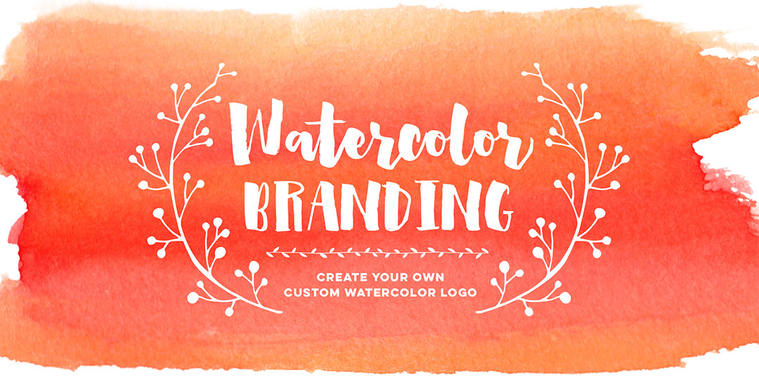 create your own custom watercolor logo