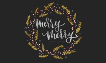 foil accented holiday wreath in photoshop preview