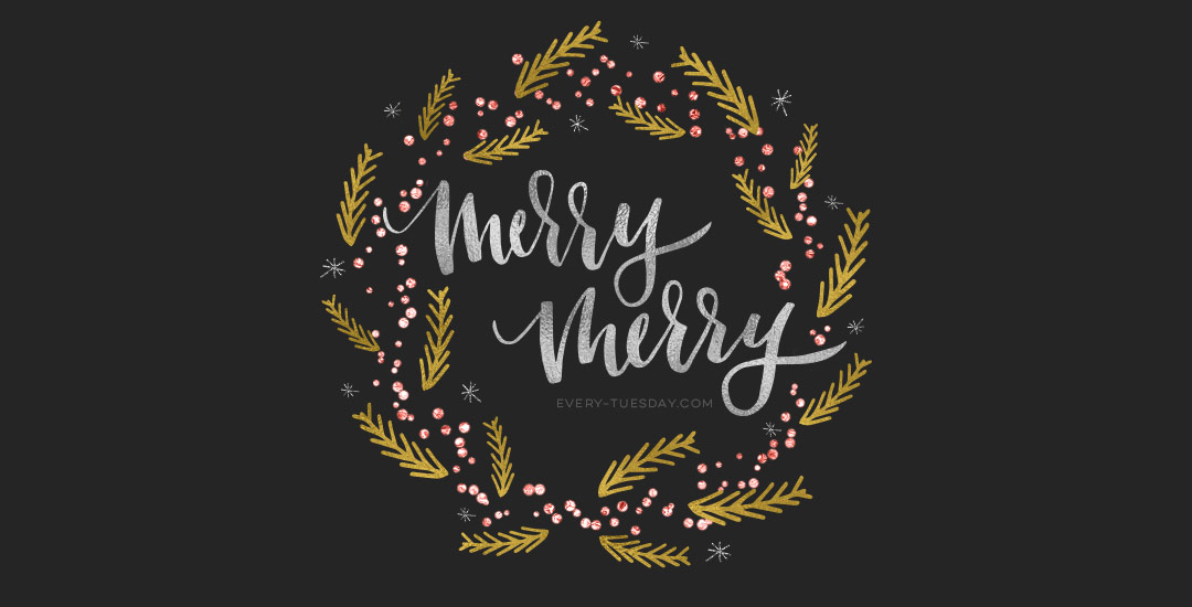 foil accented holiday wreath in photoshop preview