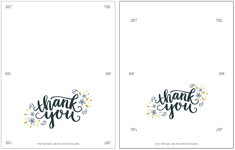 Printable Foldable Thank You Cards