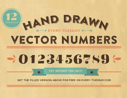 Hand Drawn Vector Numbers