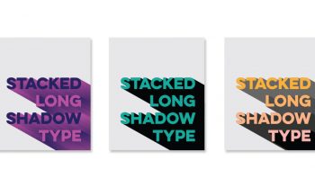 create stacked long shadow typography