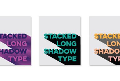 create stacked long shadow typography