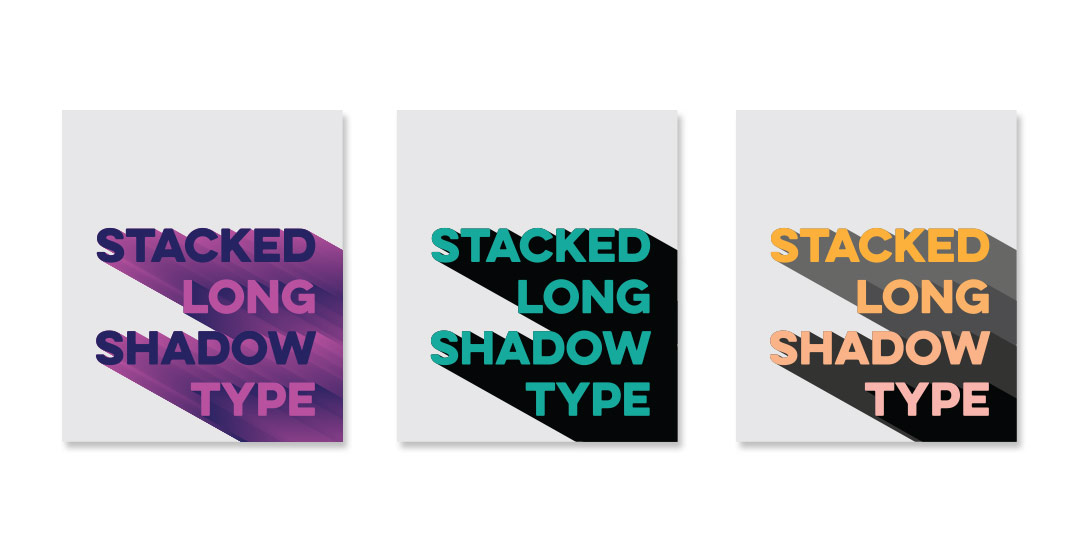 create stacked long shadow typography