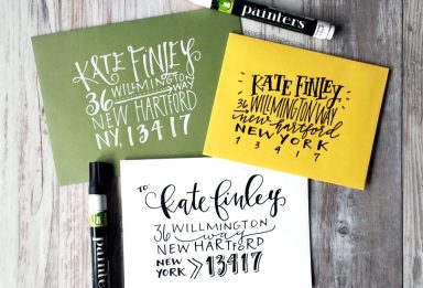 whimsical hand addressed envelope