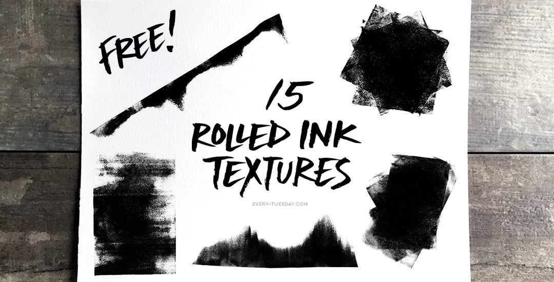 Freebie 15 Rolled Ink Textures Every Tuesday