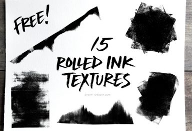 freebie: 15 rolled ink textures