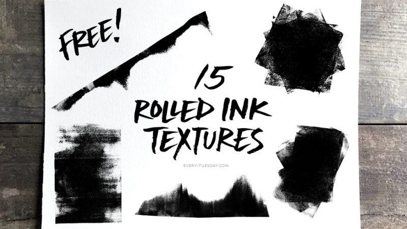 freebie: 15 rolled ink textures