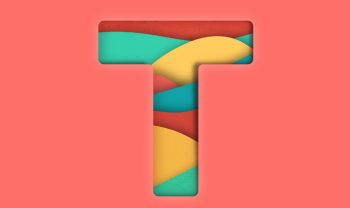 paper cut out layered letter