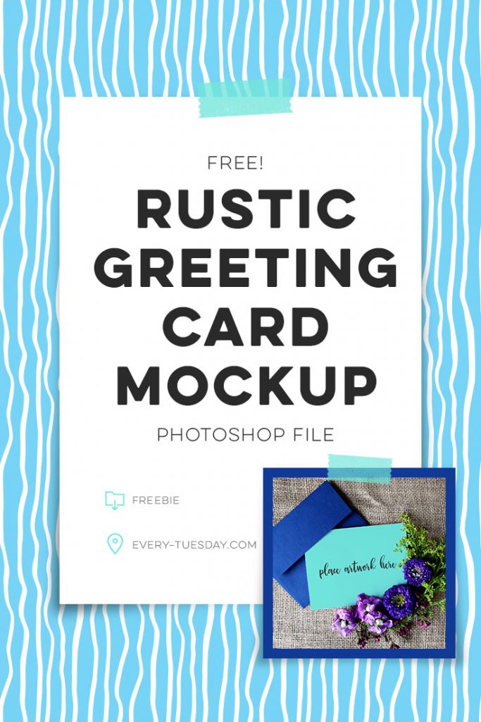 free rustic greeting card mockup
