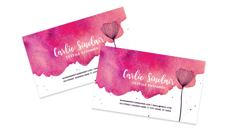 watercolor business cards design