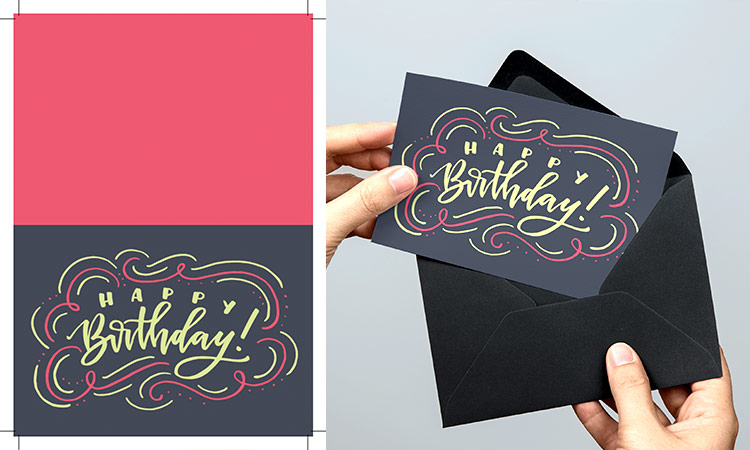 create a hand lettered birthday card in Illustrator