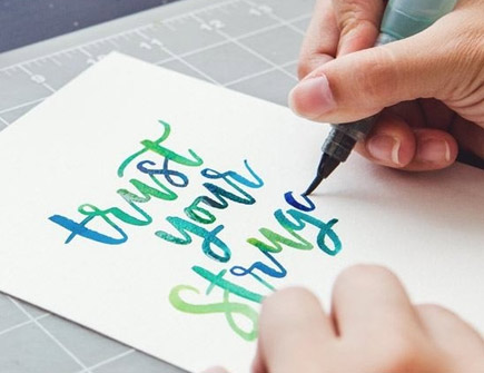 Brush Lettering with Watercolors