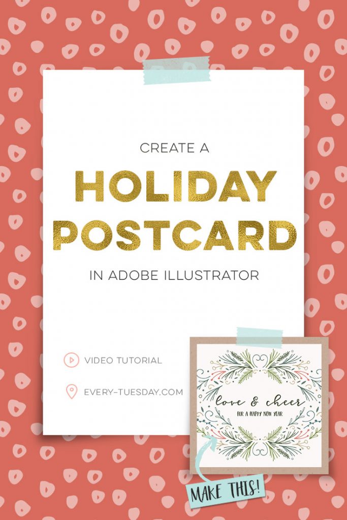 create a holiday postcard in adobe illustrator